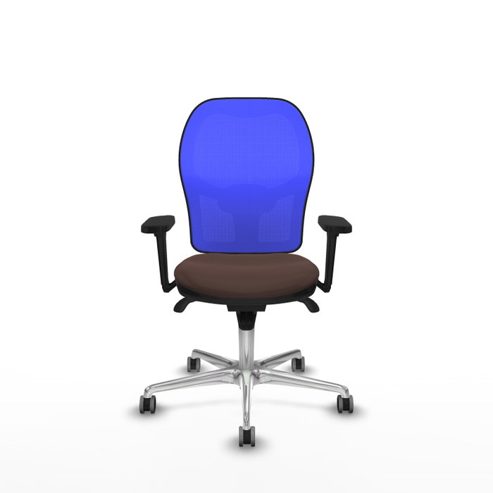 PIQUERAS Y CRESPO Silla de oficina Jorquera con mecanismo Sincro, Marrón oscuro y Azul PIQUERAS Y CRESPO Silla de oficina Jorquera con mecanismo Sincro, Marrón oscuro y Azul