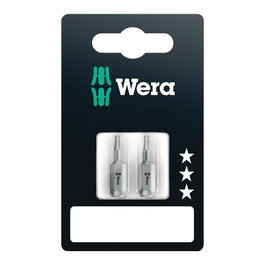 Wera Hx+ 2.5 - Juego de 2 Puntas Hex-Plus 2,5 x 25 mm, para Portapuntas 1/4 pulg, DIN ISO 1173-D
