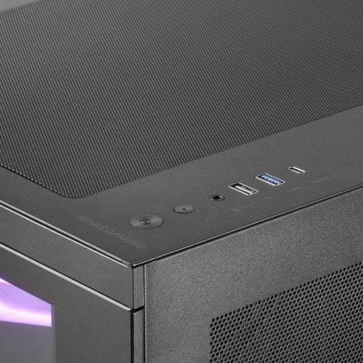 Mars Gaming MC3TCORELCD - Caja Gaming ATX MIDI Tower Negra con Pantalla LCD Integrada de 7,2", Triple Cristal Templado, Compatible con ATX/Micro-ATX/Mini-ITX, USB-C 3.2 Gen 2