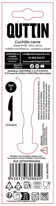 Inde Set 2 Cuchillos Carne 23 cm (12 Cajas)