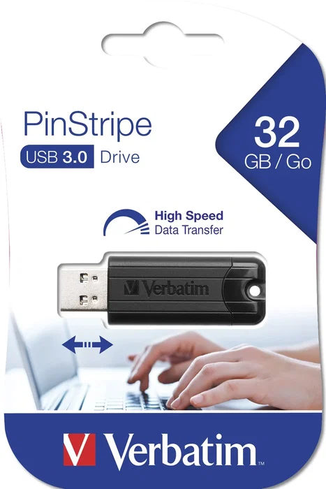 Verbatim PinStripe 32GB USB 3.2 Negro