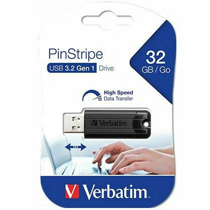 Verbatim PinStripe 32 GB USB 3.2 Gen 1 Negro