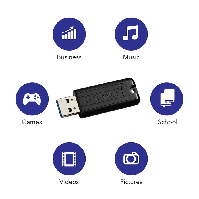 Verbatim PinStripe 32 GB USB 3.2 Gen 1 Negro