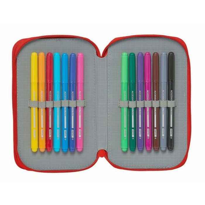 Plumier Doble Sevilla Fútbol Club M854 Rojo 12.5 x 19.5 x 4 cm (28 piezas)