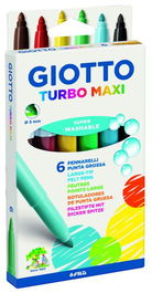 Rotulador Fibra Giotto Turbo Maxi Estuche De 6 (Set de 10)