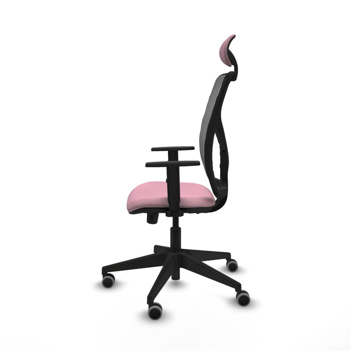 PIQUERAS Y CRESPO Silla de oficina Motilla Rosa y Gris con Mecanismo Sincro/Traslack