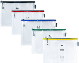 GRAFOPLAS C/20 Bolsas Zipper Bag Cremallera A4 Colores Surtidos
