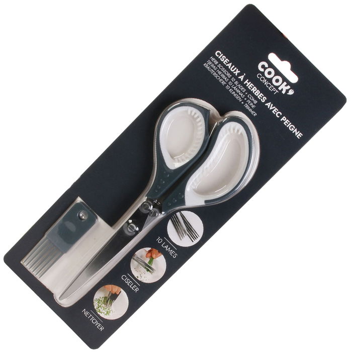 Cook Concept Tijeras para Hierbas con Peine, 20 cm, Diseño Ergonómico, Facilita Preparaciones Culinarias