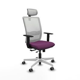 PIQUERAS Y CRESPO Silla de oficina Haches con mecanismo Sincro/Traslack Morado y Blanco