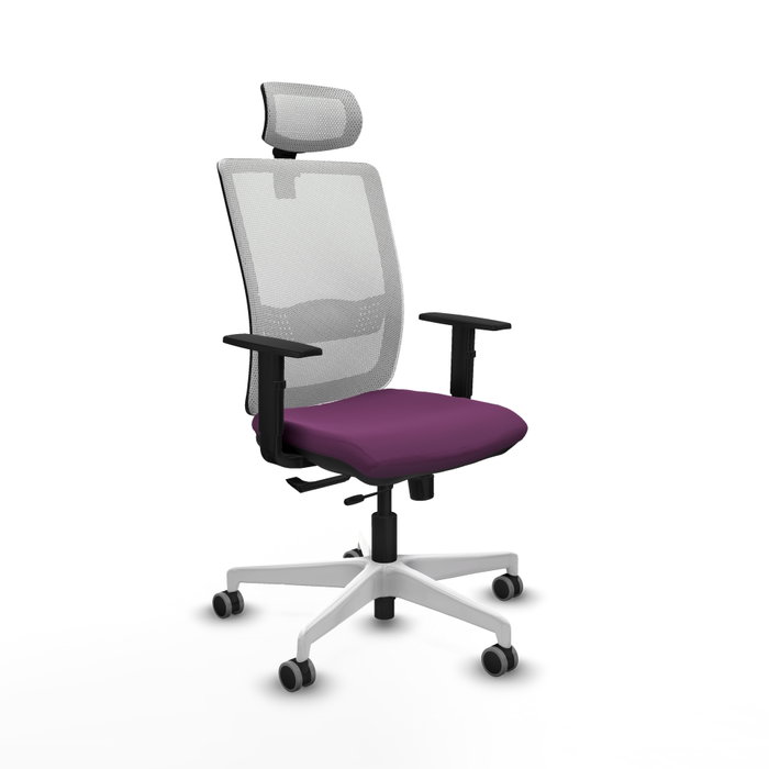 PIQUERAS Y CRESPO Silla de oficina Haches con mecanismo Sincro/Traslack Morado y Blanco PIQUERAS Y CRESPO Silla de oficina Haches con mecanismo Sincro/Traslack Morado y Blanco