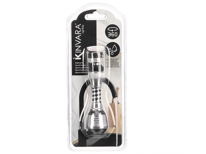 Kinvara Acople Grifo Mediano Fregadero 360 3.5x12.5x3.5 cm Metal y Plástico con Giro 360º Rosca Macho 22mm Hembra 24mm (Set de 24)