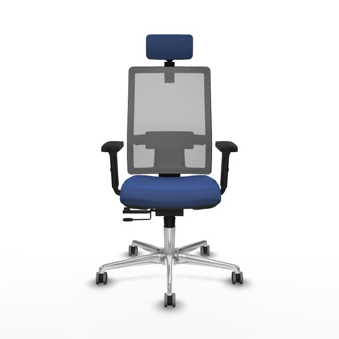PIQUERAS Y CRESPO Silla de oficina Horna con mecanismo Sincro/Traslack Azul marino y Gris
