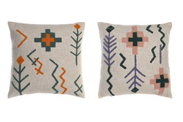 DKD Home Decor Cojin 15 x 45 x 45 cm (2 Unidades) Multicolor Algodon