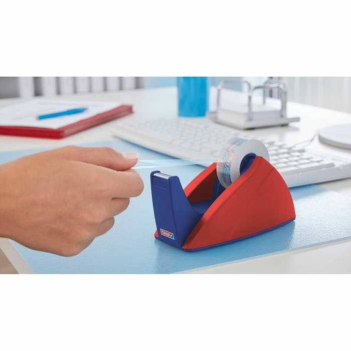 Tesa Portarrollos Easy Cut Rojo / Azul para rollos de 33 m