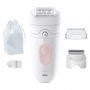 Braun Silk-epil 5 Depiladora Eléctrica con 3 Cabezales para Mujer - Sistema de Depilación por Torsión 5 en 1, Tecnología SensoSmart, IPL, Pantalla LED, Resistente al Agua