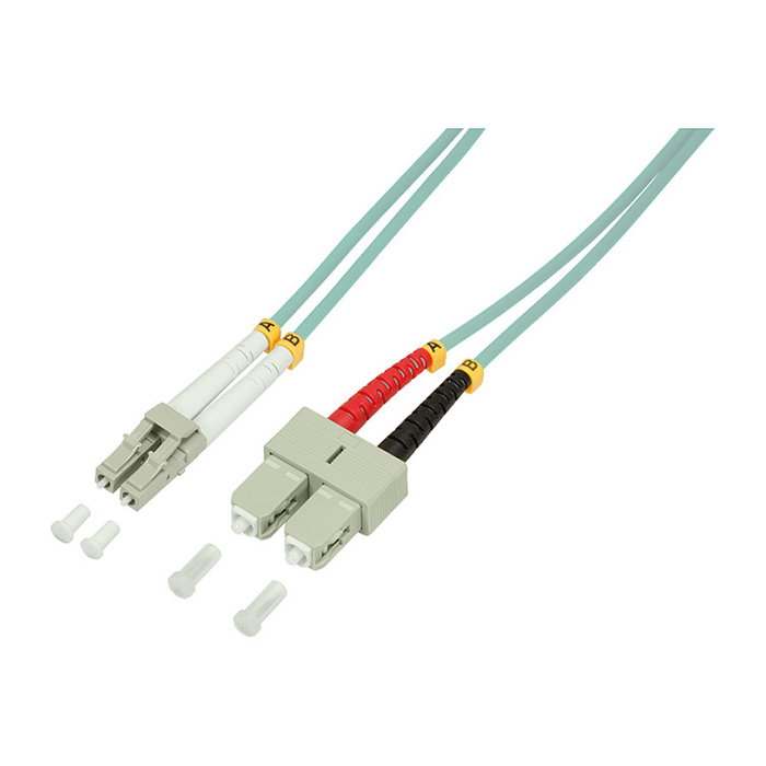 LogiLink Cable de fibra óptica OM3 LC a SC 1,0 m Duplex Azul