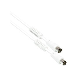 GoodConnections Cable Antena TV Coaxial Blanco, 75 Ohm, Clase A 95 dB, 2x Ferritkern, 2x Apantallado, 5 Metros