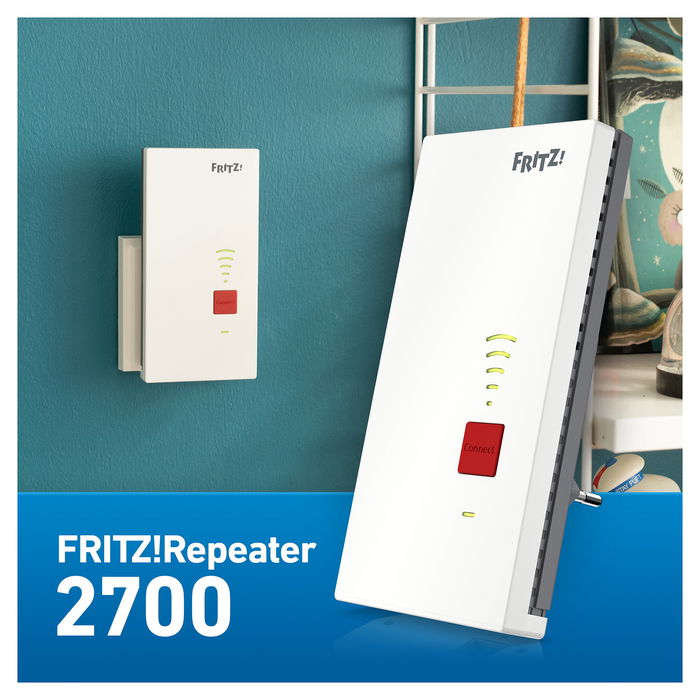 AVM FRITZ!Repeater 2700 - Repetidor Wi-Fi 7 de Doble Banda (2.4/5 GHz) con Puerto Ethernet 2.5 Gb, Blanco AVM FRITZ!Repeater 2700 - Repetidor Wi-Fi 7 de Doble Banda (2.4/5 GHz) con Puerto Ethernet 2.5 Gb, Blanco