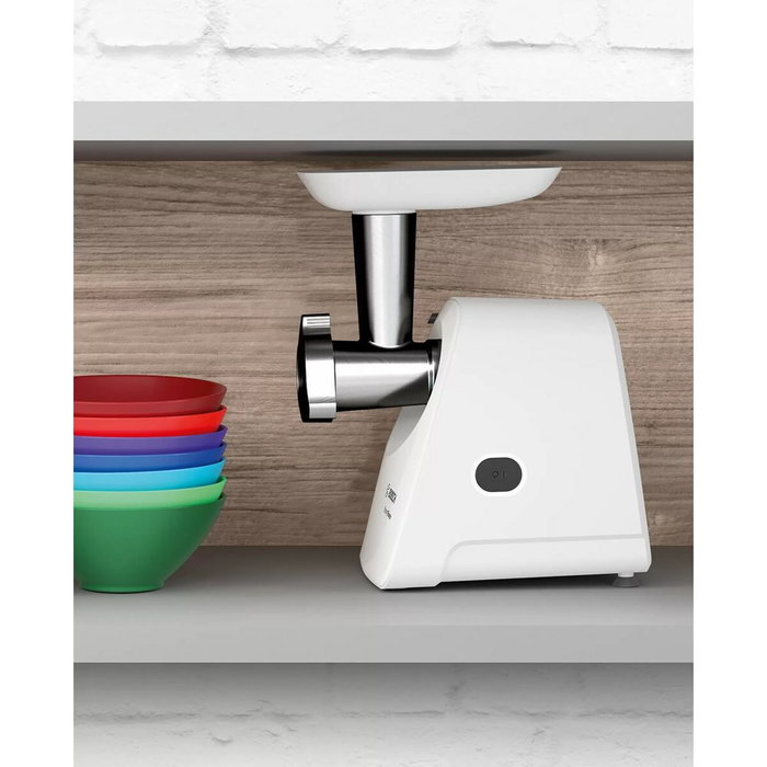 Bosch MFW2514W SmartPower Picadora de Carne Blanco, 1500 W, 1,7 kg/min, 2 Rejillas, Rallador y Cortador