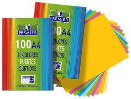 Papel De Color A4 Premier 80G 100H Surtido Fuerte (10X 10 Colores)