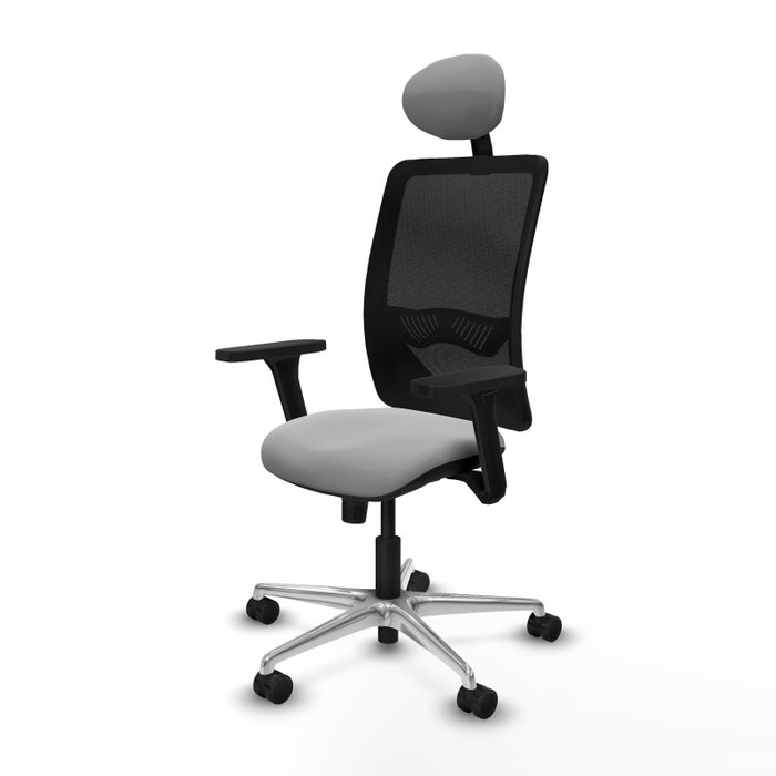 PIQUERAS Y CRESPO Silla de oficina Zulema con mecanismo Sincro, Gris claro y Negro