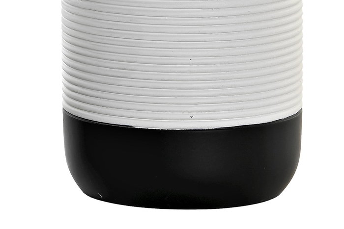 DKD Home Decor Vaso Basicos Blanco Negro Resina 8 x 10.5 x 8 cm (2 Unidades)