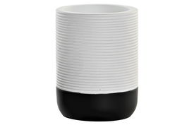 DKD Home Decor Vaso Basicos Blanco Negro Resina 8 x 10.5 x 8 cm (2 Unidades)