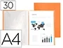 Liderpapel Carpeta Escaparate 30 Fundas Polipropileno DIN A4 Naranja Fluor Opaco