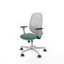 PIQUERAS Y CRESPO Silla de oficina Cilanco con mecanismo Sincro/Traslack, Verde esmeralda y Blanco