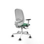 PIQUERAS Y CRESPO Silla de oficina Cilanco con mecanismo Sincro/Traslack, Verde esmeralda y Blanco