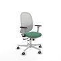 PIQUERAS Y CRESPO Silla de oficina Cilanco con mecanismo Sincro/Traslack, Verde esmeralda y Blanco