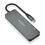 Aisens Hub USB 3.2 Gen2 10G USB-C con 2 puertos USB-C y 2 puertos USB-A, Gris