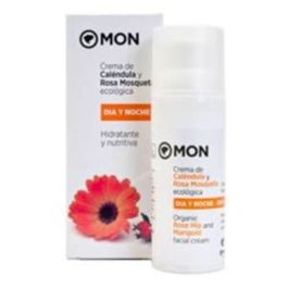 MON Crema Facial de Día y Noche con Caléndula y Rosa Mosqueta - Hidratación 24h para Pieles Sensibles, 50ml