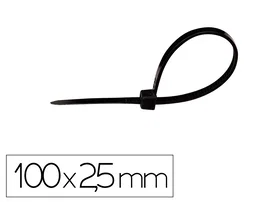 Q-connect Brida color negro 100x2,5 mm bolsa de 100 unidades
