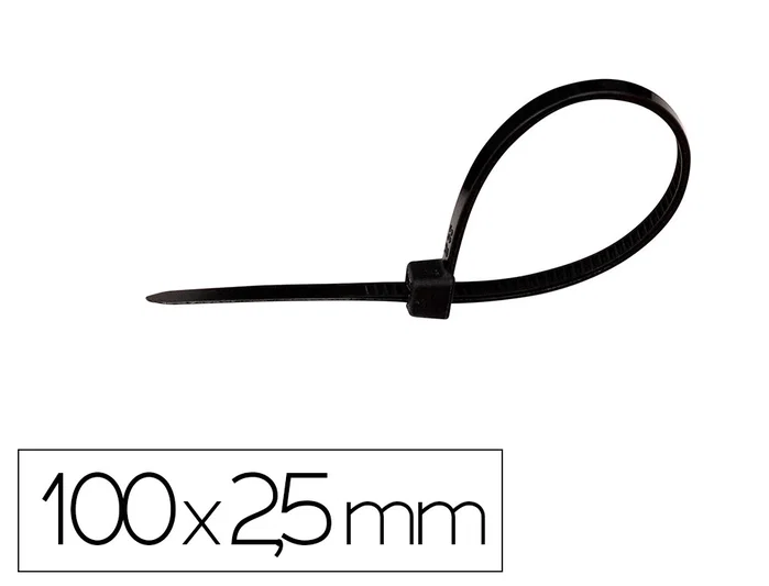 Q-connect Brida color negro 100x2,5 mm bolsa de 100 unidades Q-connect Brida color negro 100x2,5 mm bolsa de 100 unidades