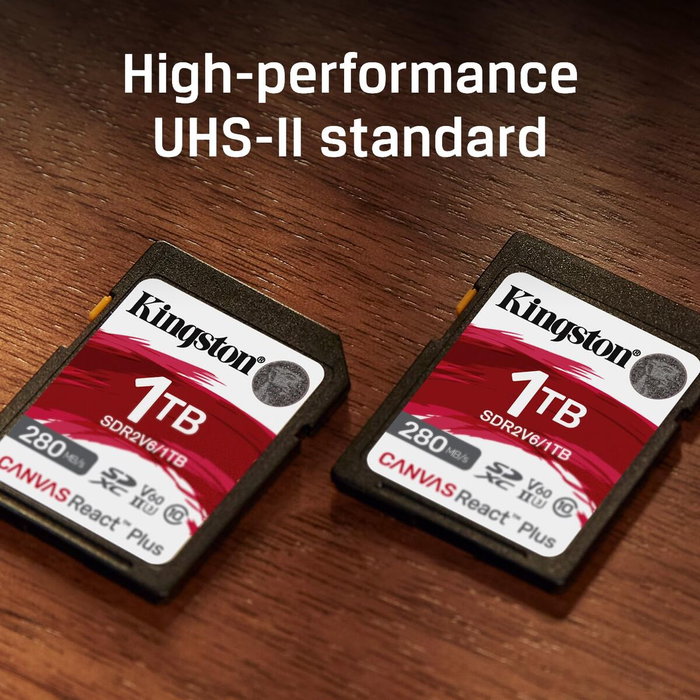 Kingston Canvas React Plus 512 GB SDXC UHS-II V60 Kingston Canvas React Plus 512 GB SDXC UHS-II V60