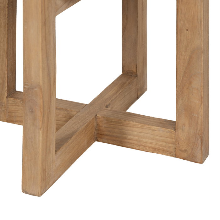 Mesa Auxiliar Natural Madera Mindi Salón 40 X 40 X 55 cm
