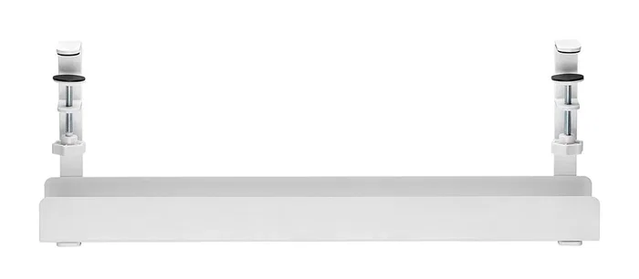 Neomounts ADS07-121WH Organizador de Cables para Escritorio, Bandeja de Cables en Blanco con Montaje por Abrazadera Universal