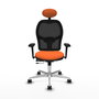 PIQUERAS Y CRESPO Silla de oficina Jorquera Naranja y Negro con Mecanismo Sincro/Traslack