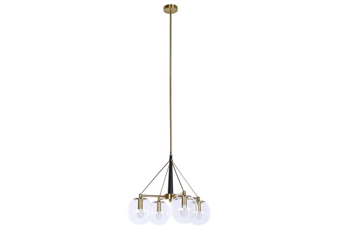 DKD Home Decor Lámpara de Techo Moderna Dorada Metal y Cristal 50 x 144 x 50 cm