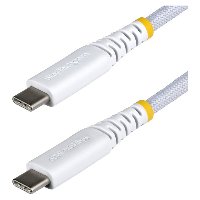 StarTech.com Cable de carga USB-C trenzado de 2m, 60W, Blanco