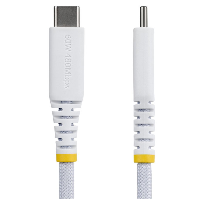 StarTech.com Cable de carga USB-C trenzado de 2m, 60W, Blanco