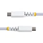 StarTech Cable USB-C a USB-C de 2 metros USB2CC2MNCBRWH - PD 60W 3A - Carga Rápida - USB 2.0 - Nylon Trenzado - Blanco