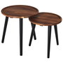Home Deco Factory Cocooning Juego de 2 Mesas Nido Acacia y Pino Negro
