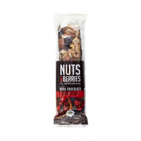 NUTS & BERRIES Barrita Chocolate Negro-Cereza Bio Vegana NUTS & BERRIES Barrita Chocolate Negro-Cereza Bio Vegana