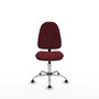 Silla de oficina Algarra con mecanismo Contacto permanente básico tapizada con Similpiel color Granate. Equipada con Base cromada, Sin brazosy Topes