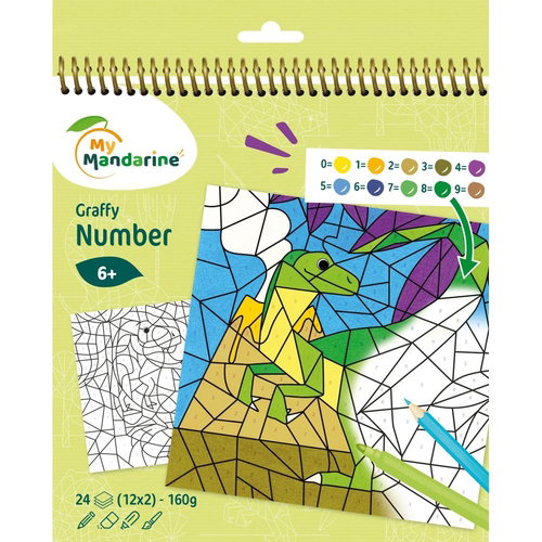 Libro De Colorear Avenue Mandarine Dibujar Con Numeros Dinosaurios 160G 24H Libro De Colorear Avenue Mandarine Dibujar Con Numeros Dinosaurios 160G 24H