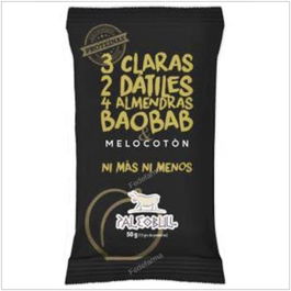 Paleobull Barritas Melocoton Caja 15Ud. Barrita Energética Proteica Dieta Paleo Sabor Melocotón Baobab Alto Contenido Proteínas 13g