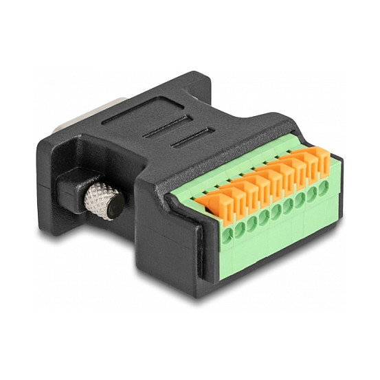 DeLOCK Adaptador D-Sub 9 Macho a Bloque de Terminales con Pulsador