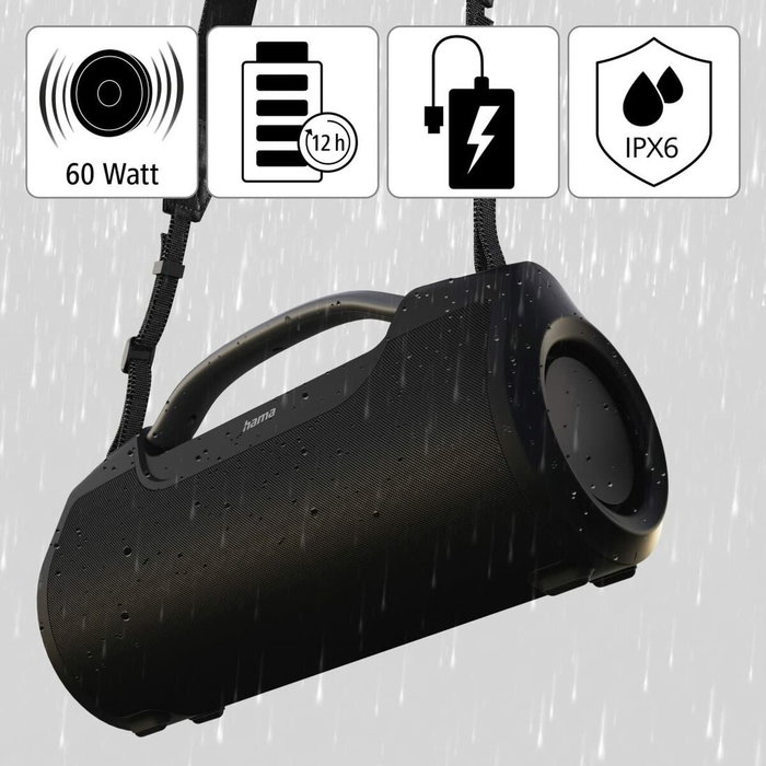 Altavoz Bluetooth Portátil Hama 00188217 Negro 60 W